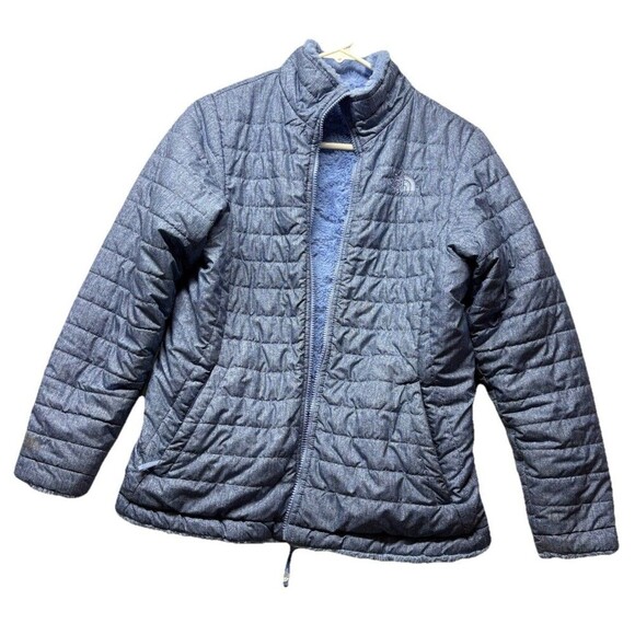 The North Face Other - The North Face Jacket Girls XL 18 Blue Reversible Mossbud Swirl Fleece